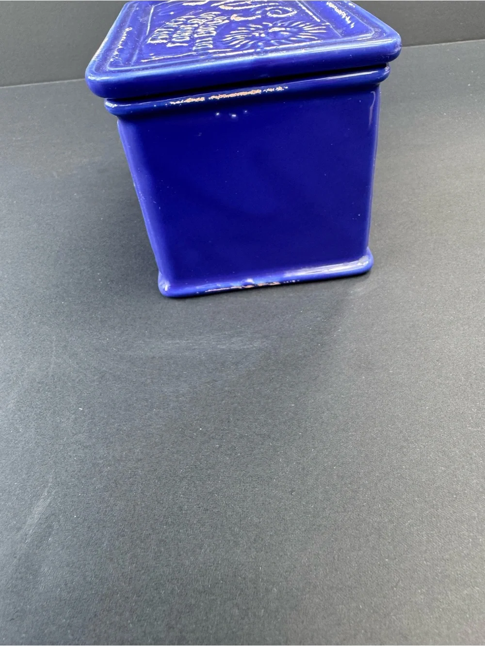 Sur La Table Cobalt Blue Ceramic Salt Box